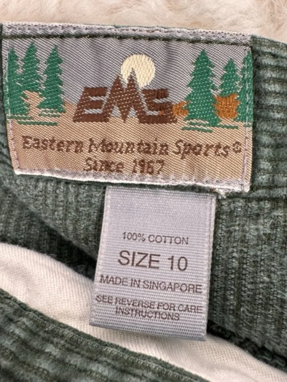 Vintage Eastern Mountain Sports Size 10 Corduroy Pants Green Gorpcore Hiking